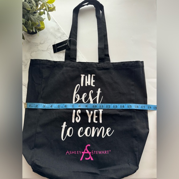 Ashley Steward graphic (on both sides ) tote bag . The Best Is Yet to come . NWT - Picture 6 of 6